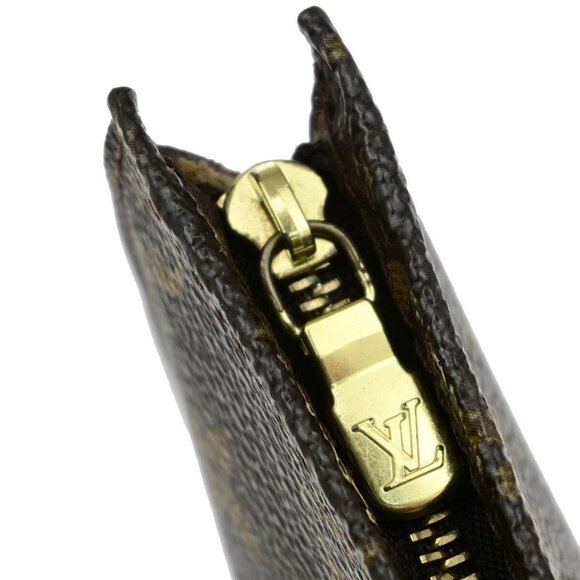 LOUIS VUITTON Logo BUCKET PM Pouch Bag Monogram Leather Brown France 60EE075 - Picture 7 of 13